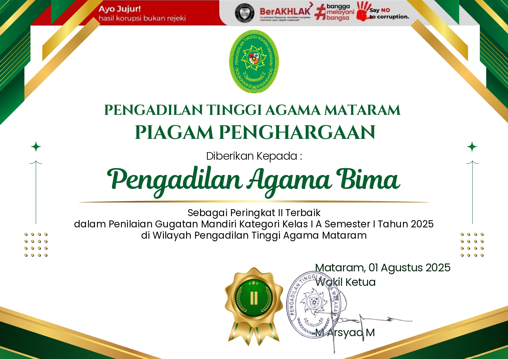 PA BIMA 2 Penailan gugatan mandiri page 0001