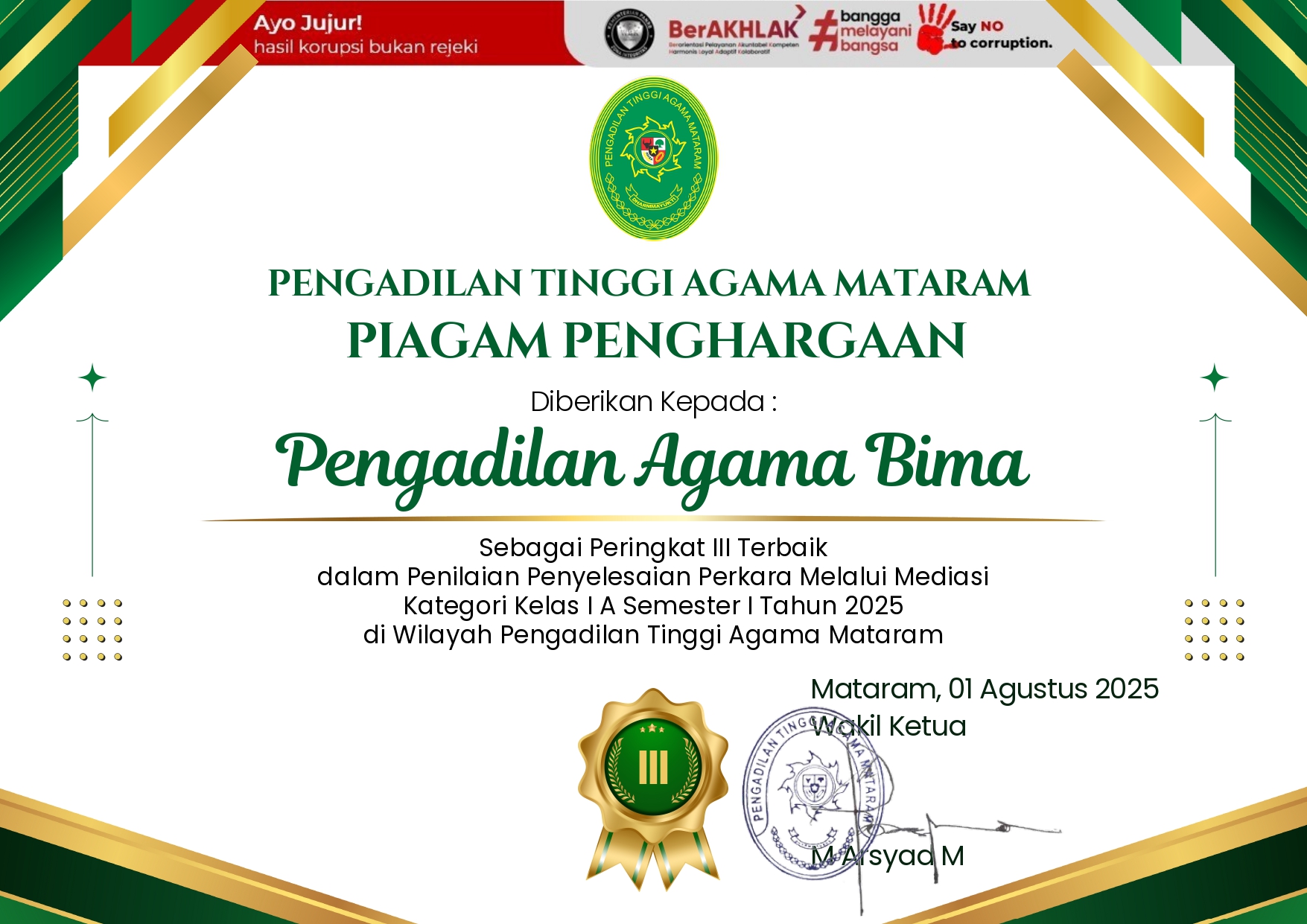 PA BIMA 3 Penilaian penyelesaian perkara melalui mediasi page 0001